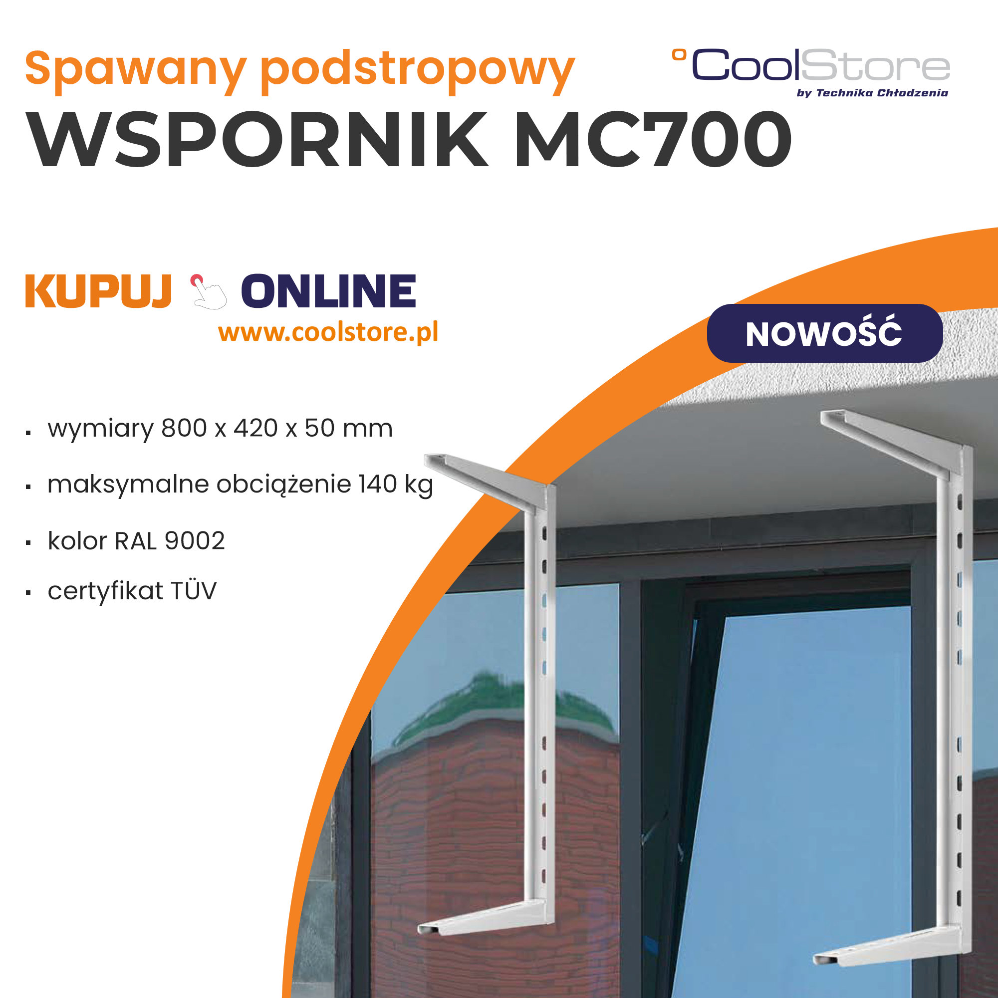 Wspornik spawany podstropowy MC700