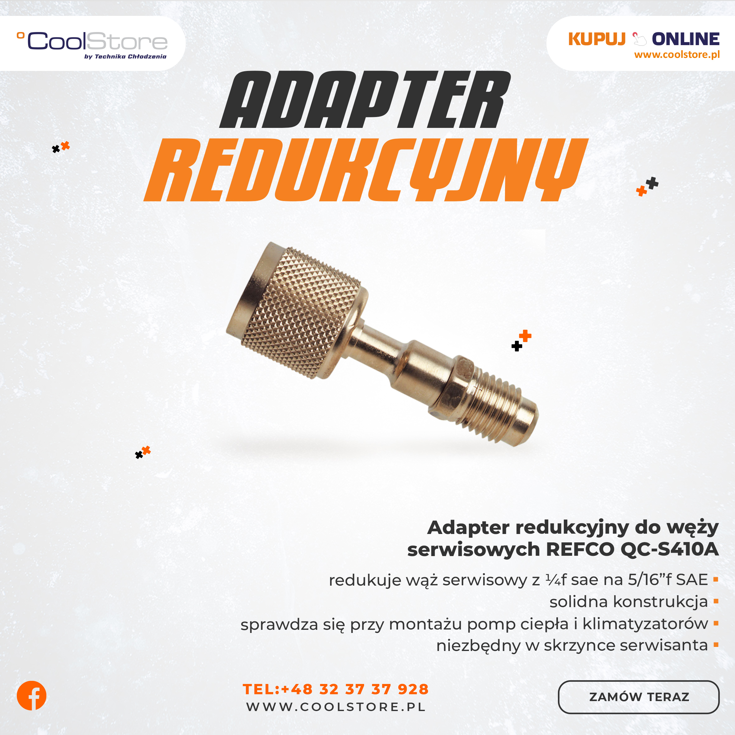 Adapter redukcyjny do węży serwisowych REFCO QC-S410A