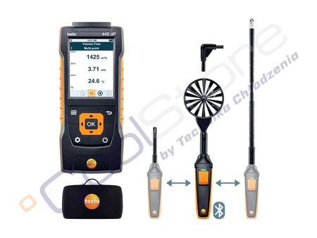 TESTO 440 dP ComboKit 2 - Set of multifunction meter + vane probe Ø100 mm + vane probe Ø16 mm + head probe + telescope 0563 4410