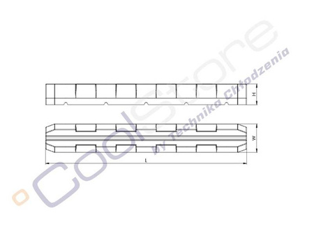 CASTEL ENGINEERING  - Podstawa gumowa czarna Rubber Block 1000mm RB100-0-NP(1szt.)