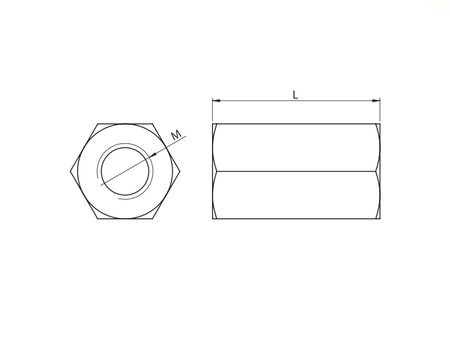Niczuk hex rod coupling M8, 25 pcs