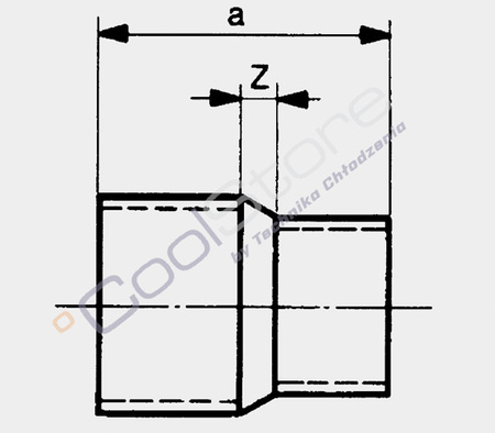 Copper Reduction Coupler Connection 54 x 42 [mm] 