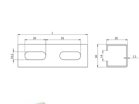 Niczuk profil montażowy A 1,5; 3 m; 30 x 30 mm