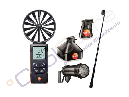 TESTO 417 Set 2 – Vane Anemometer + measuring funnels + flow straightener + telescope 2700563 2417 01