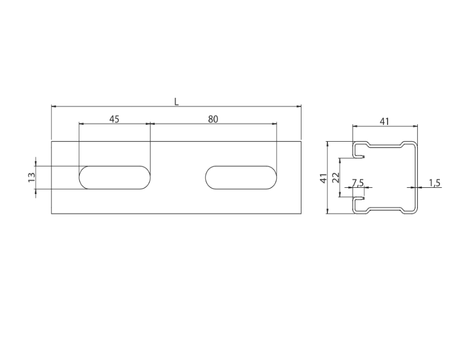 Niczuk profil montażowy MF 1,5; 3 m; 41 x 41 mm