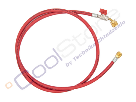 Wąż serwisowy z zaworem REFCO CA-CL-60-R-1/2'-20UNF-45° (150 cm / 5/16" x 1/4")