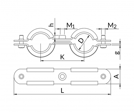 Niczuk obejma podwójna UDG 3/4 (26 - 29 mm)