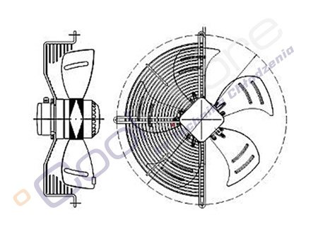 Olvent YWF4E-250B-P92/25-G 230V push fan